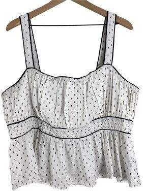 Gap Womens Peplum Babydoll Smocked Tank Top XXL Cottegecore Boho Milkmaid Beach